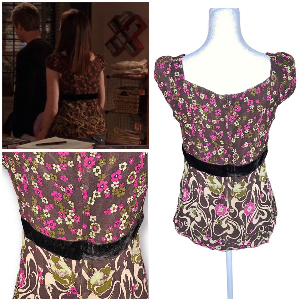 Rare Vintage Y2K Silk Floral top as seen on Rory Gilmore in Gilmore Girls - Picture 3 of 4